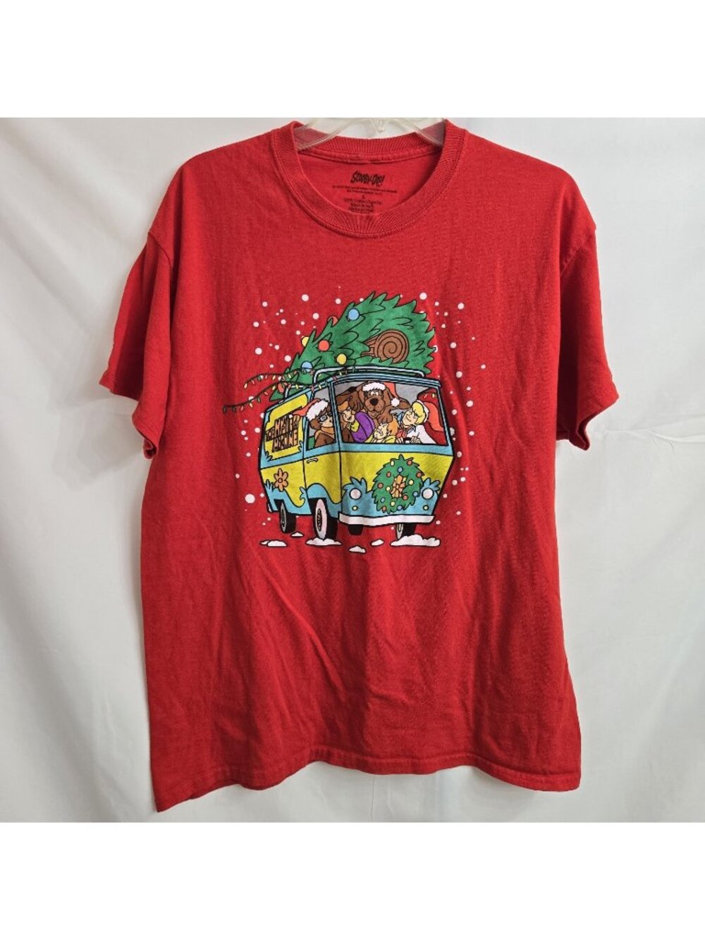 Retro Scooby-Doo! Mystery Machine Holiday Christmas T-Shirt Red Size Large